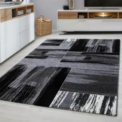 Xrugs Grey Abstract Rug New Modern Geometric Mat Small Large Bedroom Floor Hall Carpet