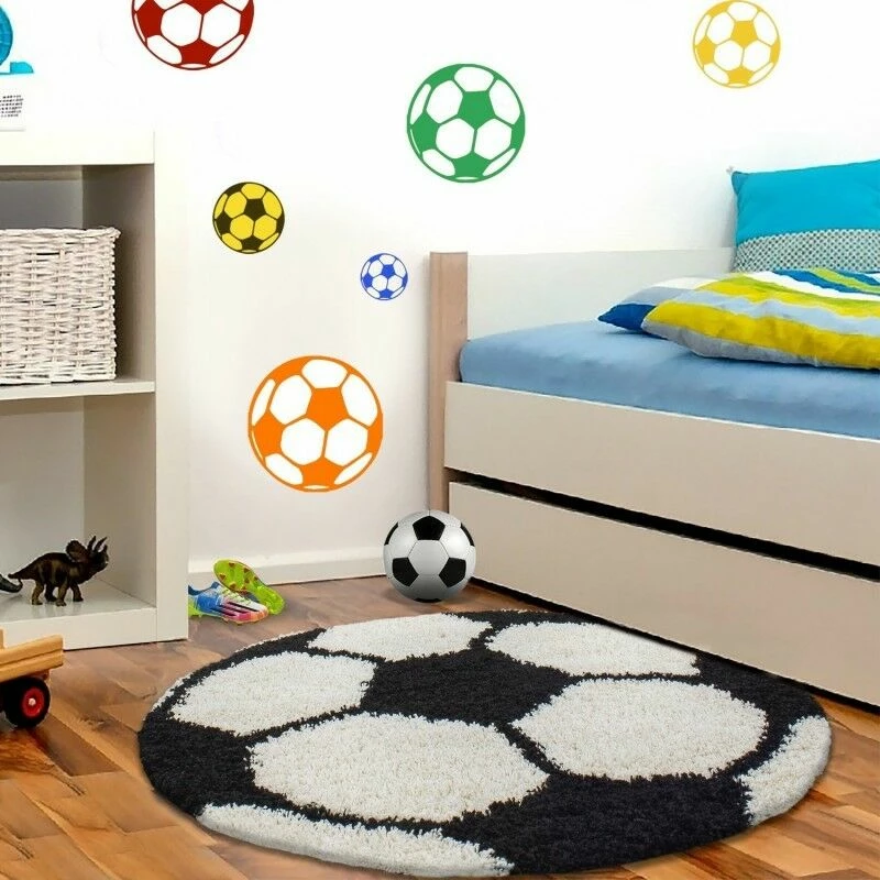 Xrug Football Rug Black White Childrens Boys Room Mat Round Fluffy Kids Floor Carpet 1 Xrug Football Rug Black White Childrens Boys Room Mat Round Fluffy Kids Floor Carpet