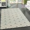 Xrugs Geometric Rug Modern Ivory Blue Diamond Pattern Mat Dining Room Bedroom Carpets