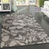 Xrugs Brown Patterned Rug Modern Designer Floral Short Pile Carpet Bedroom Lounge Mats