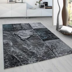 Xrugs Modern Rugs Grey Blue 3D Effect Pattern Mats Bedroom Floor Carpet Small Large XL