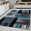 Xrugs Abstract Rug Modern Grey Black Blue Geometric Mat Room Floor Lounge Check Carpet