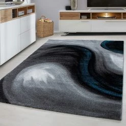 Xrugs Modern Rug Black Grey Bue Abstract Pattern Carpet Small X Large Bedroom Hall Mat