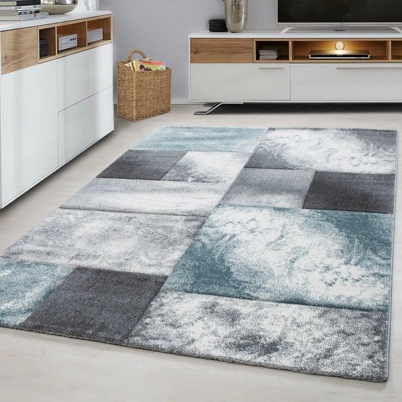 Xrugs Modern Rug Geometric Silver Grey Blue Checkered Carpet Bedroom Floor Hallway Mat 1 Xrugs Modern Rug Geometric Silver Grey Blue Checkered Carpet Bedroom Floor Hallway Mat