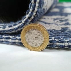 Xrugs Navy Blue Rug 100% Cotton Washable Rugs Runners Moroccan Pattern Flat Weave Area Mat Large Small