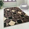 Xrugs Geometric Rug Chocolate Brown Black Checkered Mat Small Large Room Floor Carpets