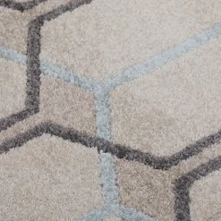 Xrugs Modern Cream Trellis Rug Geometric Grey Blue Pattern Large Small Runner Woven Room Mat