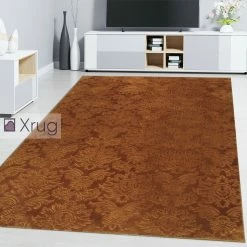 Xrugs Gold Rug Damask Style Floral Pattern Modern Living Room Bedroom Carpet Mat Sizes