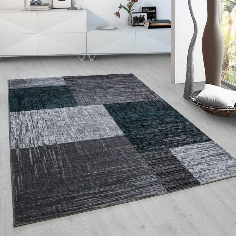 Xrugs Check Rug New Modern Silver Grey Blue Geometric Pattern Carpet Bedroom Floor Mat 1 Xrugs Check Rug New Modern Silver Grey Blue Geometric Pattern Carpet Bedroom Floor Mat