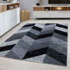 Xrugs Grey Geometric Rug New Modern Chevron Carpet Small X Large Zig Zag Area Hall Mat