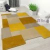 Xrug Yellow Wool Rug Thick Mustard Carpet Rugs Geometric Abstract Mat Small Large New