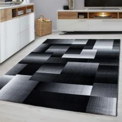 Xrugs Geometric Rug Modern Black Grey Pattern Carpet Living Room Hall Mats Small Large