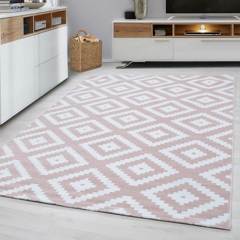 Xrugs Check Rug Modern Pink White Pattern Carpet Geometric Bedroom Floor Hallway Mats 1 Xrugs Check Rug Modern Pink White Pattern Carpet Geometric Bedroom Floor Hallway Mats