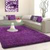 Xrugs Shaggy Rugs Purple Fluffy Deep Pile Carpet Modern Plain Bedroom Floor Lounge Mat