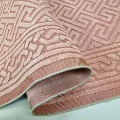 Xrug Outdoor Rugs Outdoor Rug Pink Large XL Small For Garden Patios Decking Gazebo Monochrome Soft Woven Greek Key Geometric Mat