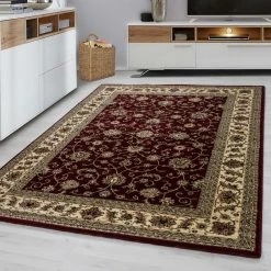 Xrugs Traditional Rug Red And Beige Oriental Pattern New Mat Border Design Room Carpet