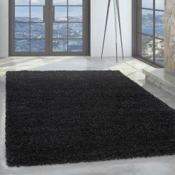 Xrugs Shaggy Rug Modern Anthracite Fluffy Room Mat Long Pile Round Carpets Small Large