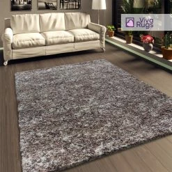 Xrugs Brown Beige Shaggy Rugs Extra Large Small Fluffy Carpets Thick Pile Living Room Bedroom Carpet Modern