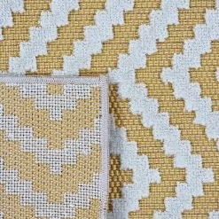 Xrug Outdoor Rug Yellow Cream Large XL Small Patio Garden Decking SOFT Geometric Mat Outdoor Rugs