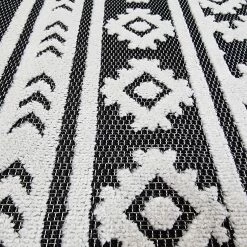 Xrug Outdoor Rug Black And White Decking Patio Garden SOFT Diamond Mat Large Small