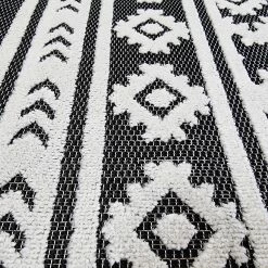 Xrug Outdoor Rug Black And White Cream Diamond Large XL Small For Garden Patios Decking Gazebo Soft Woven Geometric Mat