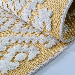 Xrug Outdoor Rugs Outdoor Rug Yellow Cream Diamond Large XL Small For Garden Patios Decking Gazebo Soft Woven Geometric Mat