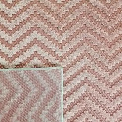 Xrug Outdoor Rugs Outdoor Rug Large XL Small Dusky Pink Zig Zag Chevron For Garden Patios Decking Gazebo Woven Soft Geometric Mat