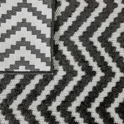Xrug Outdoor Rugs Outdoor Rug Black Grey Chevron Zig Zag For Decking Garden Patio Gazebo Large XL Small Woven Soft Geometric Mat