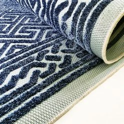 Xrug Outdoor Rug Navy Blue Large XL Small For Garden Patios Decking Gazebo Soft Woven Greek Key Geometric Mat Outdoor Rugs