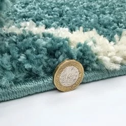 Xrug Blue Rug Teal Fluffy Shaggy Carpet Soft Thick Large Small Dimaond Carpet For Living Room Bedroom