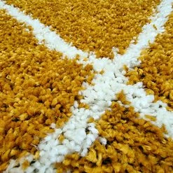 Xrug Mustard Fluffy Rug Yellow Shaggy Soft Thick Large Small Dimaond Carpet For Living Room Bedroom