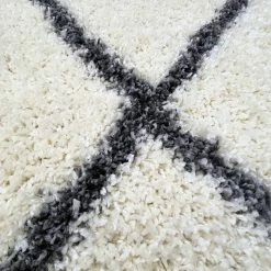 Xrug Fluffy Rug Cream Shaggy Carpet Soft Thick Large Small Geometric Dimaond Pattern For Living Room Bedroom