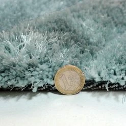 Xrugs Duck Egg Rug Soft Blue Fluffy Shaggy Carpet Large Small Living Room Bedroom Geometric Mat Modern