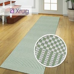 Xrugs Green Cream Cotton Rug Flatweave Carpet Striped Braided Pattern Washable Carpet Living Room Bedroom Mat Small Extra Large Hallway Runner Cotton Rugs