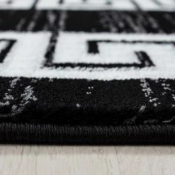 Xrugs Black And White Rug Modern Greek Style Border Mats Small Large Room Floor Hall Carpet