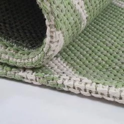 Xrugs Green Cotton Rug Large Small Dimond Patterned Rug Runner Pastel Light Green Carpet Living Room Bedroom Mat Flatweave Washable Rug Cotton Rugs