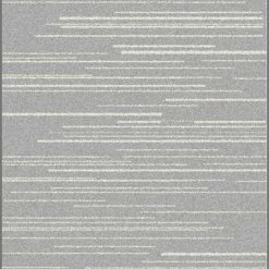 Xrugs Silver Grey Rug Cream Striped Pattern Mat Large Modern Bedroom Floor Carpet New