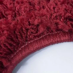 Xrugs Red Fluffy Rug New Modern Deep Pile Shaggy Carpet Small Large Plain Bedroom Mats