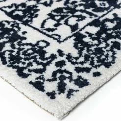 Xrugs Vintage Rugs Soft White Navy Blue Microfiber Carpet Large Living Room Floor Mat Oriental