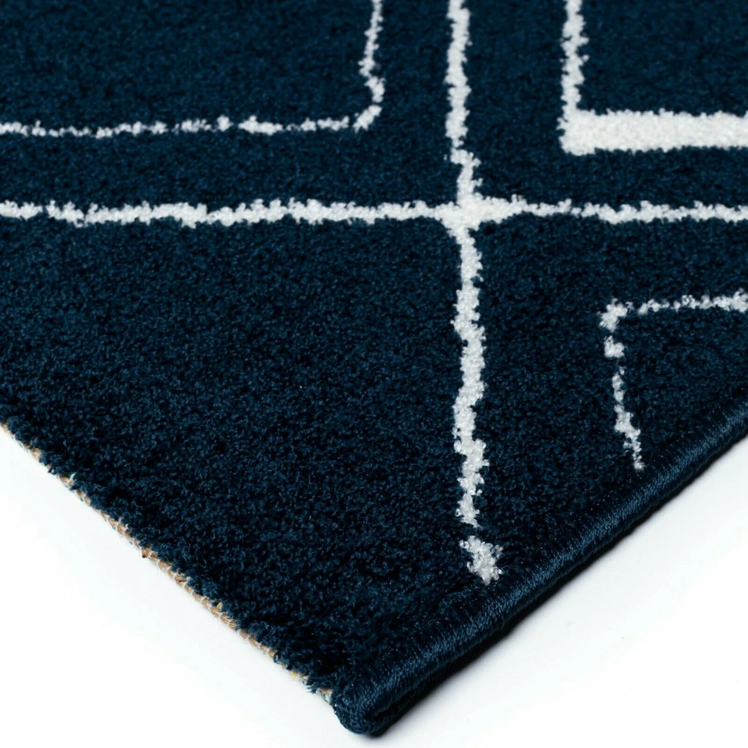 Xrugs Modern Rug Navy Blue White Soft Microfiber Check Mats Large Living Room Carpet 2 Xrugs Modern Rug Navy Blue White Soft Microfiber Check Mats Large Living Room Carpet