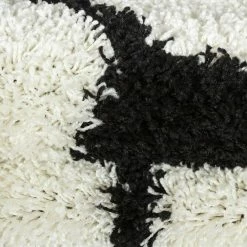 Xrug Football Rug Black White Childrens Boys Room Mat Round Fluffy Kids Floor Carpet
