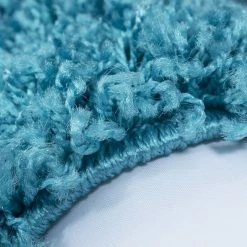 Xrugs Deep Pile Shaggy Rug New Modern Blue Fluffy Floor Carpet Plain Living Room Mat