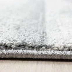 Xrugs Modern Rug Geometric Silver Grey Blue Checkered Carpet Bedroom Floor Hallway Mat