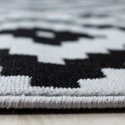 Xrugs Geometric Rug Black And Grey Check Pattern Carpet Small Large Modern Bedroom Mat
