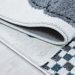 Xrug Elephant Nursery Rug White Grey Blue Childrens Animal Carpets Kids Room Baby Mat