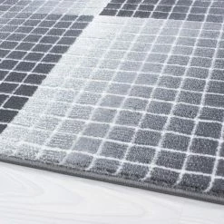 Xrugs Modern Grey Rug Geometric Pattern Check Mat Small X Large Bedroom Hallway Carpet