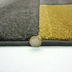 Xrugs Grey Ochre Rug Modern Geometric Pattern Floor Mat Small Large Bedroom New Carpet