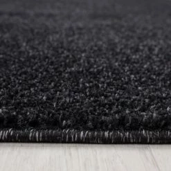 Xrugs Plain Rug Black And Grey Modern Carpet Small Extra Large Bedroom Hallway Mat New