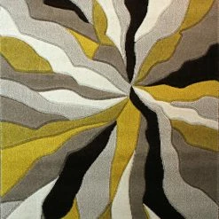 Xrugs Modern Rugs Yellow Grey Black Beige Contour Cut Patterned Floor Mat Small Large
