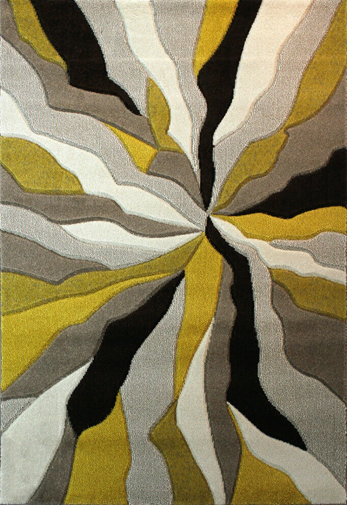 Xrugs Modern Rugs Yellow Grey Black Beige Contour Cut Patterned Floor Mat Small Large 2 Xrugs Modern Rugs Yellow Grey Black Beige Contour Cut Patterned Floor Mat Small Large